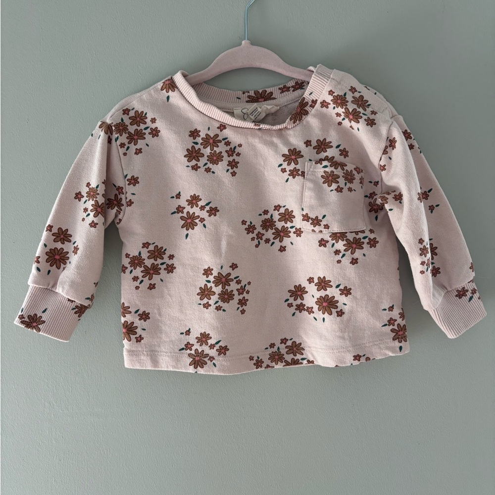 Cropped floral sweatshirt 6/9M
